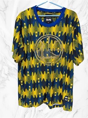 Two Hype Golden State Warriors Kente performance T-shirt embroidered team logo